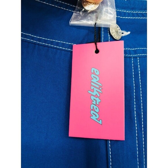 EDIKTED Royal Blue Cargo Pants 100% Cotton Baggy Lightweight Juniors Size L New‎ - Picture 13 of 16